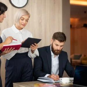 Corporate office teamwork